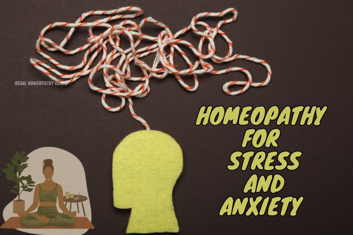 Conceptual image with tangled rope and a head silhouette, representing the unraveling of stress and anxiety through homeopathy at HEAAL Homeopathy Clinic in Chanda Nagar, Hyderabad