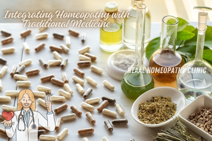 Integrating homeopathy with traditional medicine at HEAAL Homeopathy Clinic in Chanda Nagar, Hyderabad. Combining natural remedies with conventional treatments for comprehensive care. Experience holistic healing for optimal health outcomes