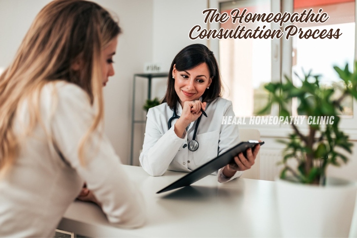 The homeopathic consultation process at HEAAL Homeopathy Clinic in Chanda Nagar, Hyderabad. Personalized assessments for effective holistic treatments. Experience comprehensive and individualized care for optimal health