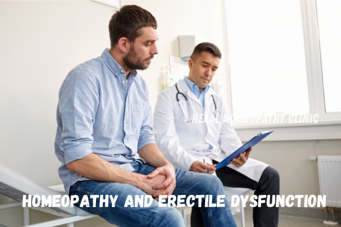 Male patient consulting with a doctor about Erectile Dysfunction at HEAAL Homeopathy Clinic, Chanda Nagar, Hyderabad. Explore safe and effective homeopathic treatments for sexual health issues in Hyderabad."